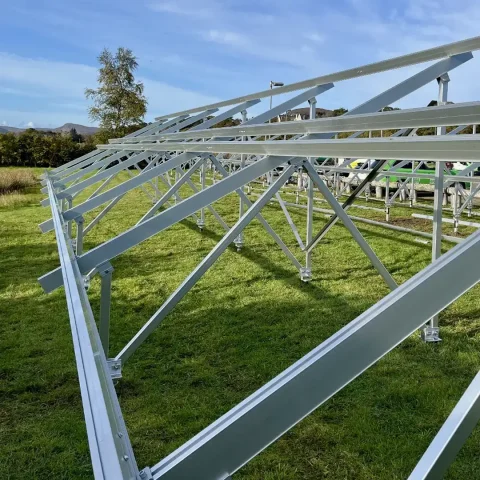 Solar Mounting | ground-mounted solar panels on screw foundations